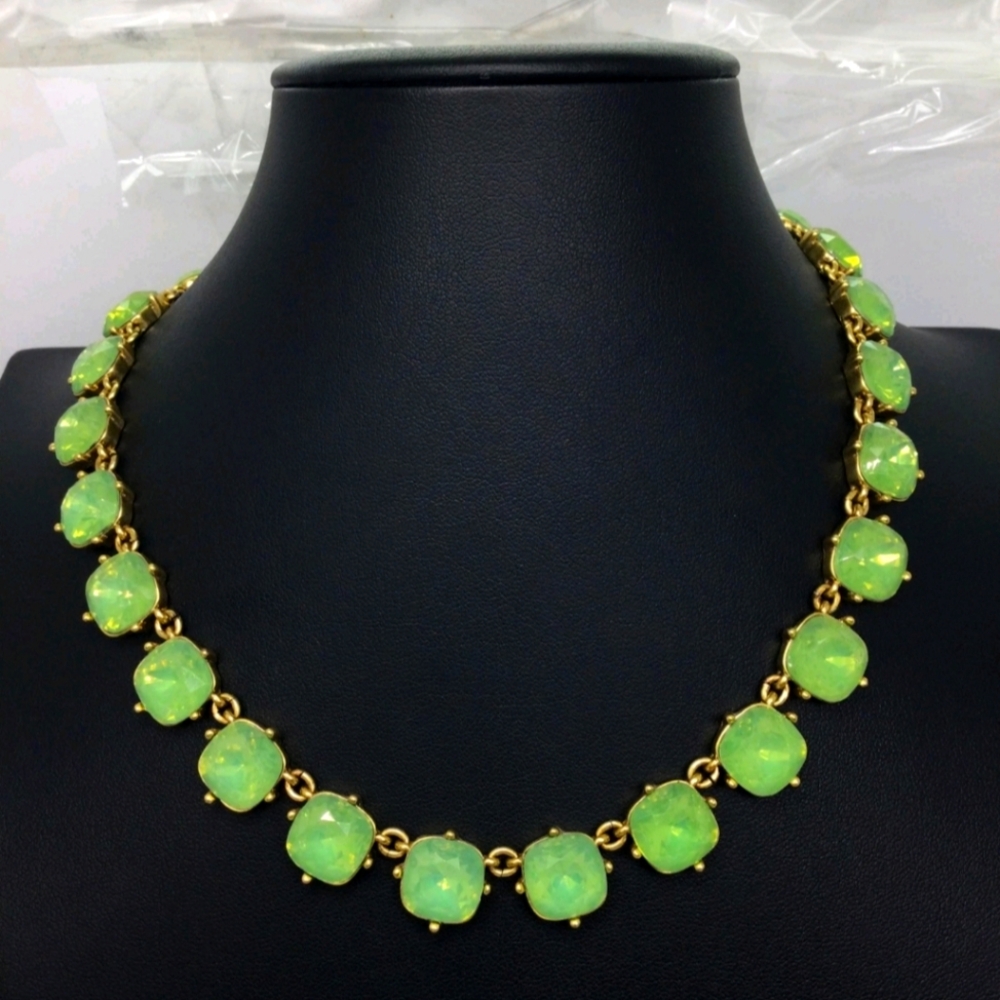 J Crew Light Green Rhinestone Necklace